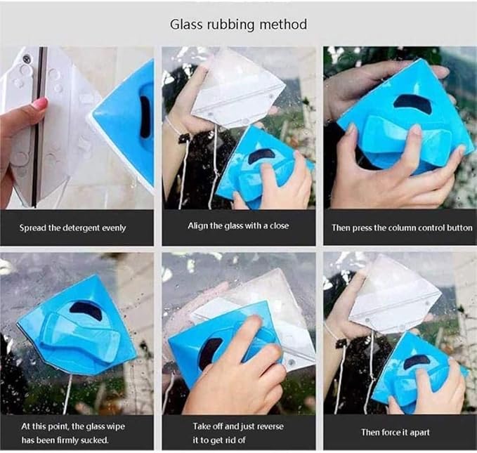 Outside Magnetic Window Cleaner Window Cleaner Double-Sided Window Cleaning Brush Tools Fit for High-Rise Glass Windows15-24Mm Double-Layer Glass