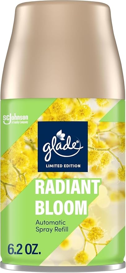 Glade Automatic Spray Refill Radiant Bloom Scented Air Freshener for Home and Bathroom 6.2 Oz 6 Pack