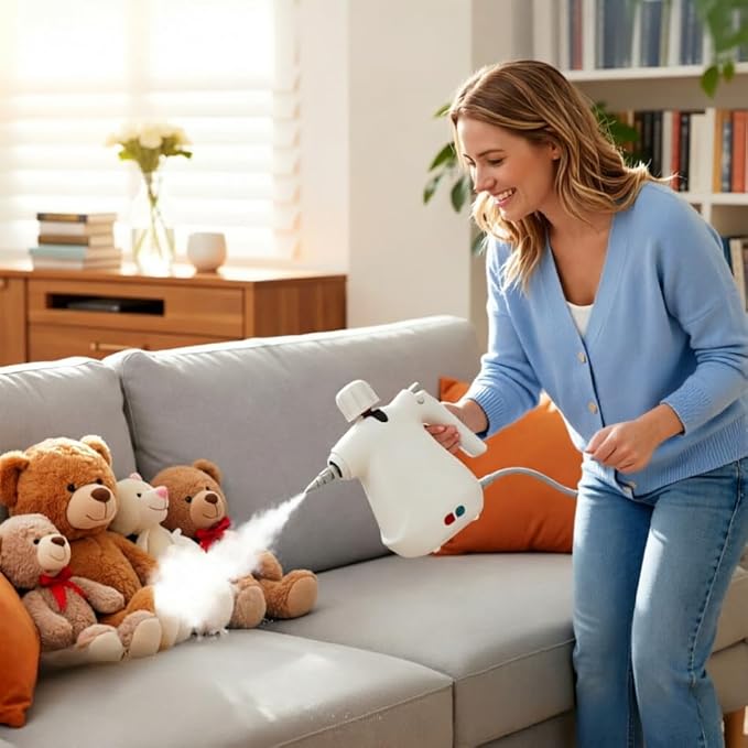Handheld Steam Cleaner1000W Pressurized Steam Cleaner with 11 Attachments for Multi-Surface Deep Cleaning Fast-Heating &amp Continuous Steam Safe for Kitchen Bathroom Car Floors Sofa