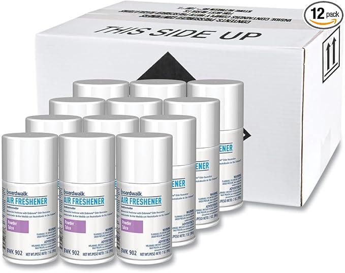 Boardwalk 1048762 7 oz. Aerosol Spray Metered Air Freshener Refill - Powder Mist (12/Carton)