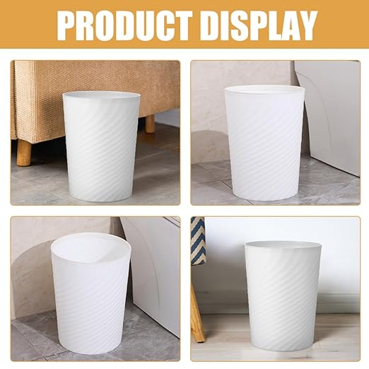 Large Capacity Office Trash Can Plastic Wastebasket for Desk Open Top Garbage Bin for Kitchen Bathroom Bedroom Easy to Clean and Convenient Waste Container