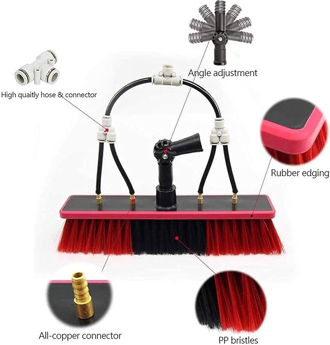 Window Cleaning Pole Water Fed Telescopic Brush Extendable Cleaner Conservatory Room Cleaning Photovoltaic and Solar Panels Brush Head (Color : 8m/26.24ft Size : 30Cm Brush Head)