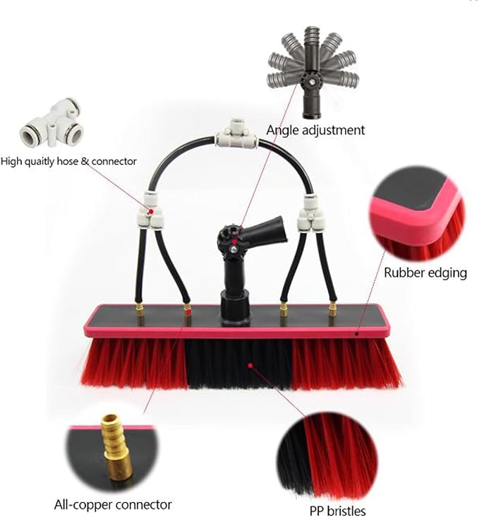 Cleaning Brush Water Fed Pole Kit - Outdoor Window Cleaner Window Cleaning Tool for Caravan Solar Panel Deck - Water Fed Brush - Water Pipe Cleaning System(Size:10.8M/36Ft)