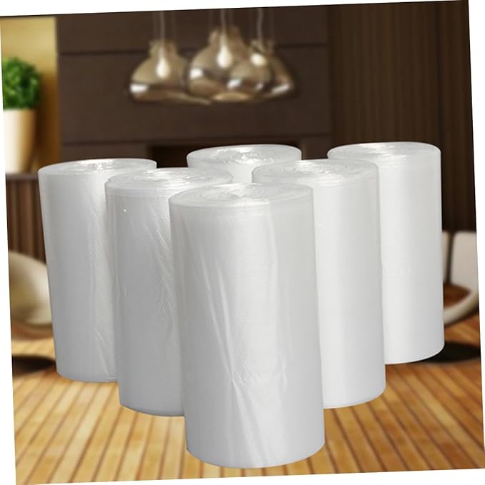 Kichvoe 6 Rolls Thickened Trash Bags for Bathroom and Bedroom 45x50cm Disposable Flat-top Garbage Bags Tear-resistant Home Wastebasket Liners Multipurpose Kitchen and Household Use