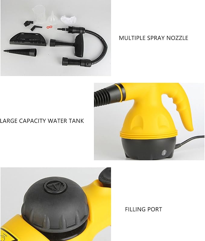 Haofy Handheld Steam Cleaner Lightweight Portable High Temp Steam Cleaning Machine for Kitchen Bathroom Car Cleaning Floor Upholstery Grout and Car (US Plug 110V)