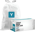 Plasticplace Custom Fit Trash Bags Compatible with simplehuman Code Y (200 Count) White Drawstring Garbage Liners 30.4 Gallon/ 115 Liter 28.5 x 39