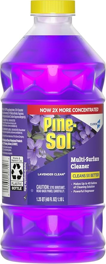Pine-Sol 2X Concentrated Multi-Surface Concentrated Formula All-Purpose Cleaner Lavender Clean Scent 40 Fluid Ounces (Pack of 2 total of 80 Fl oz) Makes 80 Gallons Of Cleaning Solution