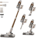 Cordless Vacuum Cleaner - 40KPA Powerful Suction Cordless Stick Vacuum Cleaners for Home Anti-Tangle Brush Lightweight 6-in-1 Rechargeable Vacuum for Pet Hair/Carpet/Hard Floor(Off-White)