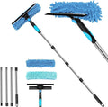 Double-Sided Window Cleaning Tool for Glass Surfaces High-Rise Reach Scraper with Stainless Steel Blade Ergonomic Handle for Easy Use 41 x 14 x 6 cm Silver and Blue(A)