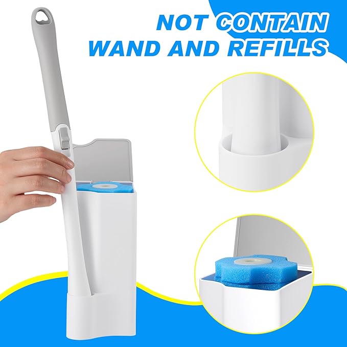 Weysat 4 Pack Wand Holder White Bathroom Storage Organizer for Cleaning Brush Accessories Space Saving Brush Caddy for Home Bathroom