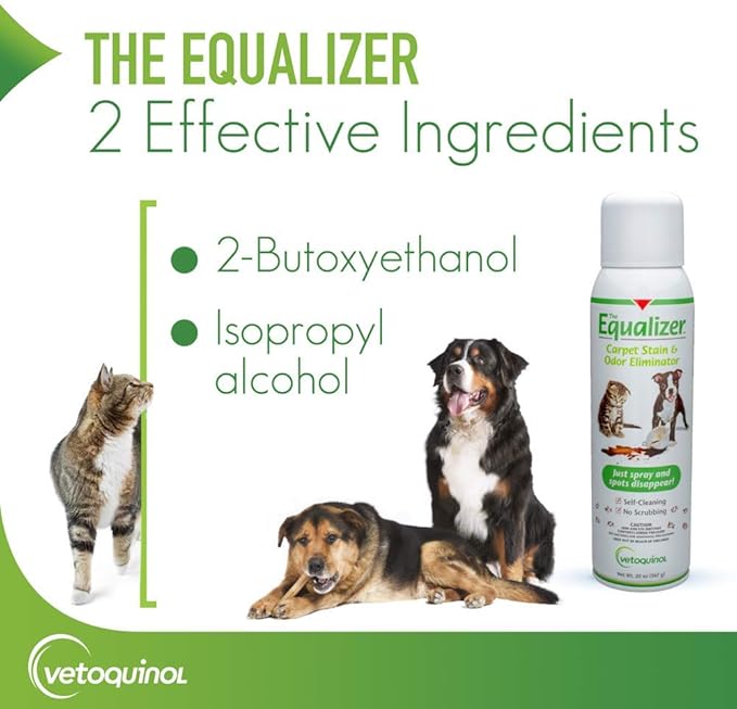 Vetoquinol Equalizer Pet Carpet Cleaner Stain Remover &amp Odor Eliminator Carpet Spot Cleaner 20oz