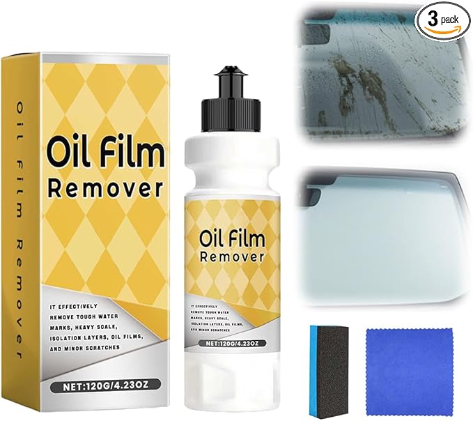 G1 Car Glass Cleaner 2026 New Car Glass Polishing Compound Oil Film Remover for Auto Window Removes Water Spots Road Oils Improves Clarity and Visibility 4.23oz(120ML) Capacity (1PCS 120g)