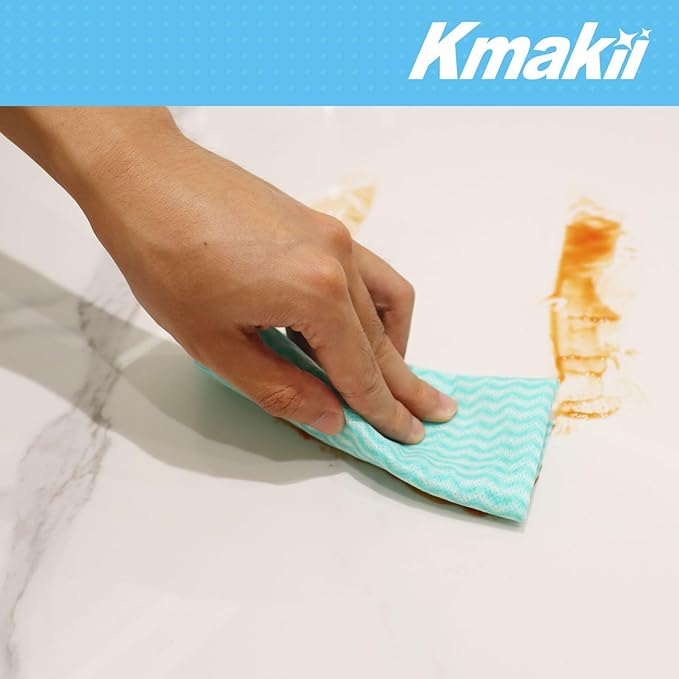 KMAKII Handi Wipe Reusable Cloths - Multi-Purpose Disposable Dish Cloths and Towels Ultra Absorbent Fast-Dry Durable Cleaning Wipes for Kitchen and Home Green 11.8 x 21 inches Pack of 80