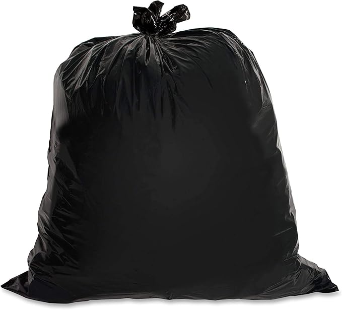 55-60 Gallon Black Trash Bag 1.5 Mil Thick 100 Bags Large Can Liners for Commercial Kitchen Office Multi-Use Garbage Bags