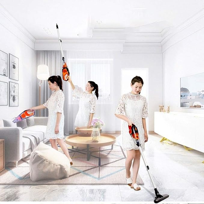 Hard Floor Vacuum Cordless Vacuum Cleaner Powerful Suction Stick and Handheld Light Weight Bagless Large-Capacity Dust Cup Vacuum Ideal for Hard Floor Carpet Pet Hair for Home (Color : Whit