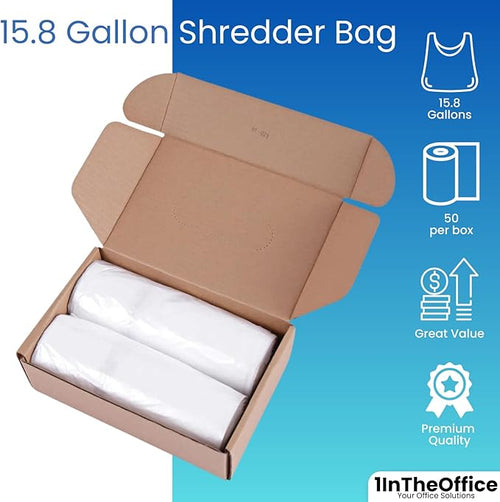 1InTheOffice Shredder Bags 15.8 Gallon Paper Shredder Waste bags 15.8 Gal. (100 Count)