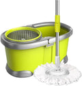 Spin Mop Bucket Dual Drive Hands Free Wringer Microfiber Set 360 Self Press Wringing Easy Clean Home Kitchen Floor(Style1 2 Hands)
