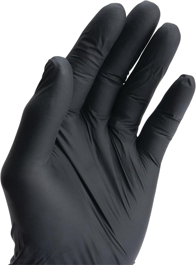 Performance Tool W89013 Black Nitrile Gloves | Disposable Powder Free latex rubber free Textured Fingertips for Better Grip  X-Large | 100pc