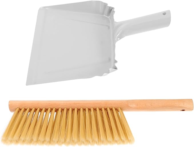 DOITOOL 1 Set Broom Bucket Pet Hair Removal Broom Sofa Duster Hand Broom with Wooden Handle Bed Sheet Brush