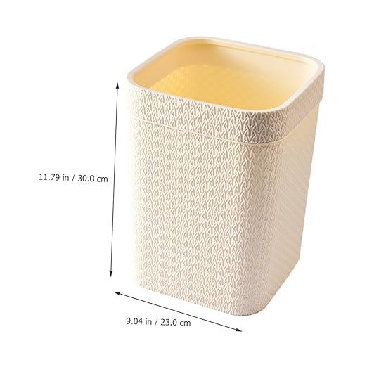 ABOOFAN Rattan Desktop Trash Can for Small Bathroom Office Desk Wastebasket Lid