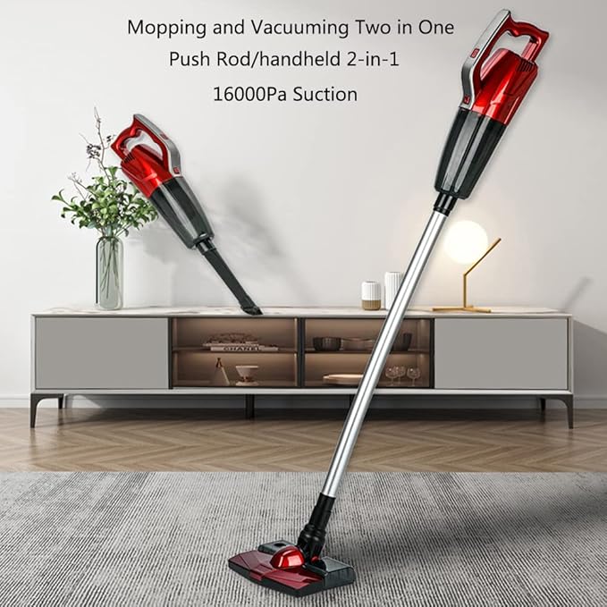 Cordless Wet Dry Vacuum Cleaner and Mop All in One Light Weight Powerful Stick Vacuum Cleaner and Mop One-Step Cleaning Rechargeable Upright Vacuum Cleaner for Home Hard Floor Pet Hair (W