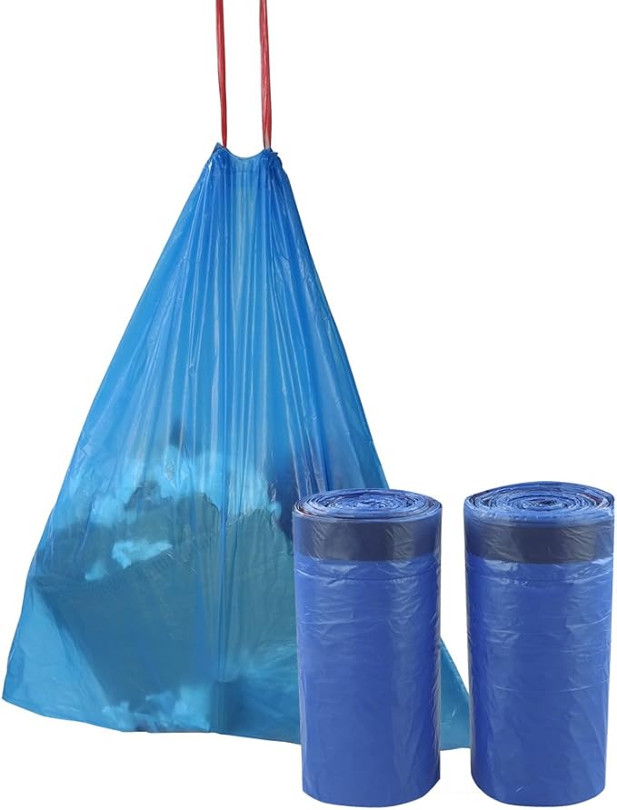 Fiaze Drawstring Trash Bags 6 Gallon 200 Counts (Blue)