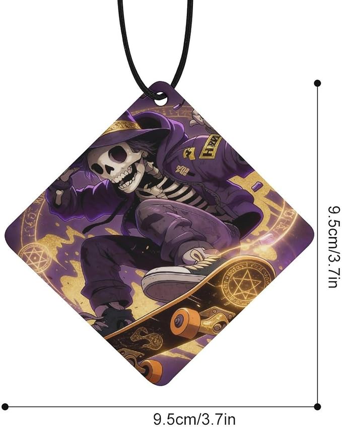 5PCS Car Air Freshener Hanging Personalized Double Sided Wizard Skull Car Fresheners Long Lasting New Cars Scents Cute Automotive Freshies for Closets Drawers (tea)