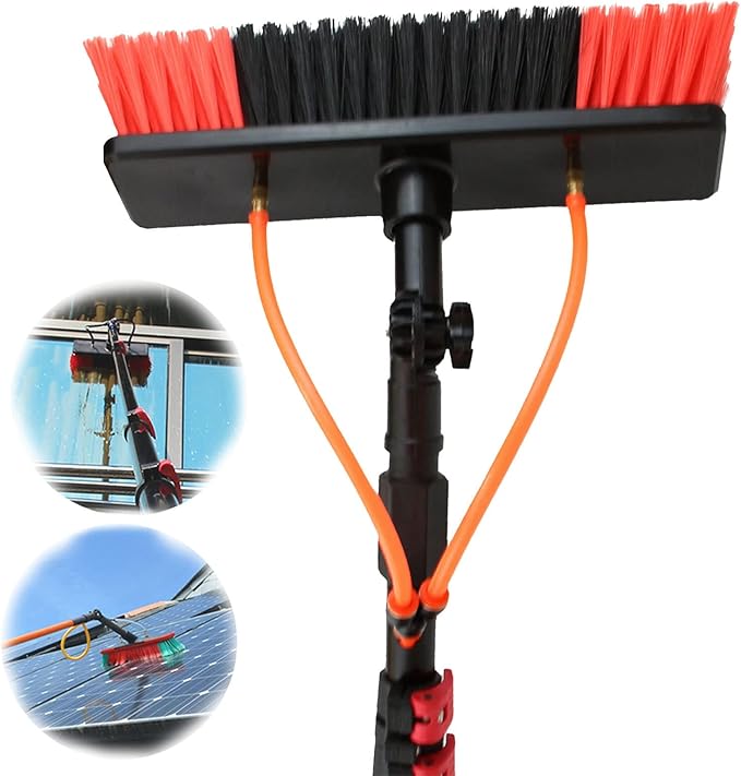 Water Fed Pole Kit 6-11m Window Cleaning Pole Window Cleaner Kit Water/Hose Fed Pole Window Cleaning Brush Equipment Cleaning Photovoltaic and Solar Panels35FT/10.8M (19FT/6M)