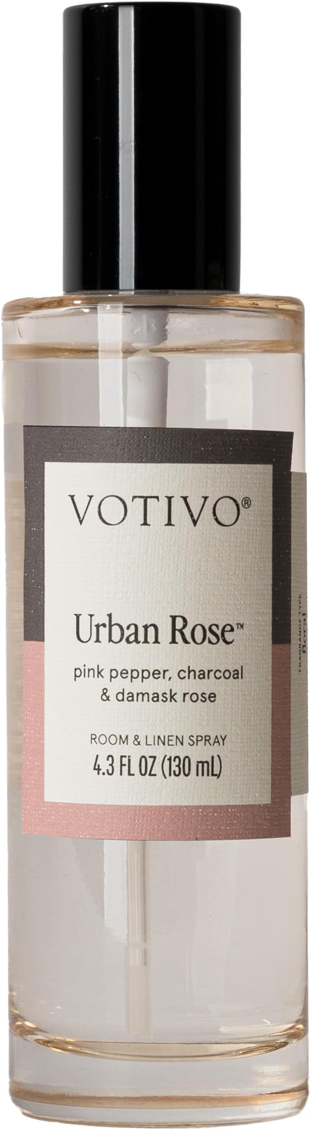 Votivo Urban Rose 4.3 oz Room &amp Linen Spray | Floral Scented Air Freshener for Linens &amp Living Areas | Premium Long Lasting Fragrance