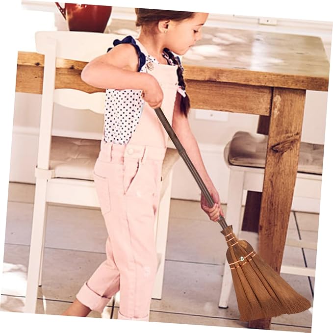 2pcs Boys and Girls Toy Broom Set Mini Hand Sweeping Broom Natural Bamboo for Indoor Outdoor Cleaning Boy Girl for Home Kitchen