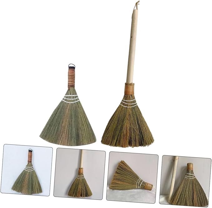 BESPORTBLE 2pcs Soft Brooms with Removable Handle Household Cleaning Brushes for Indoor Outdoor Use Versatile Desktop Dust Broom for Home Office Car Cleaning
