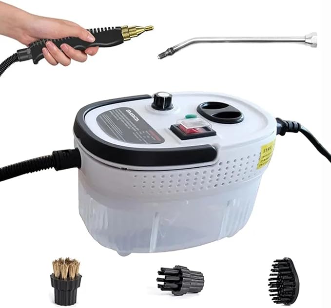 Steam Cleaner 2500W High Pressure Steam Cleaner Handheld High Temperature Cleaning Machine for Kitchen Home Car Steam CleaningWhite