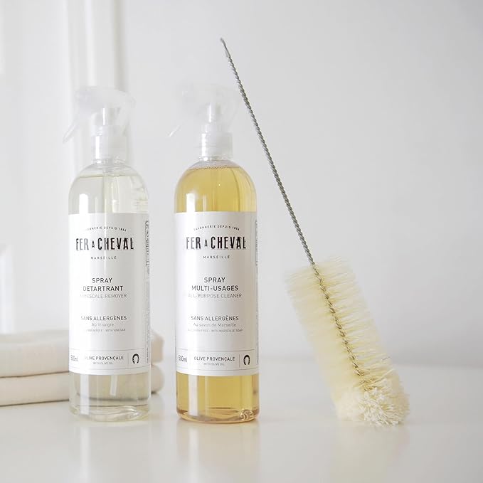 Fer à Cheval Versatile All Purpose Spray Cleaner | Provençal Olive Scent All Purpose Cleaner Spray | Allergen-Free Formula Natural Marseille Soap | 2 Pack - 500ml