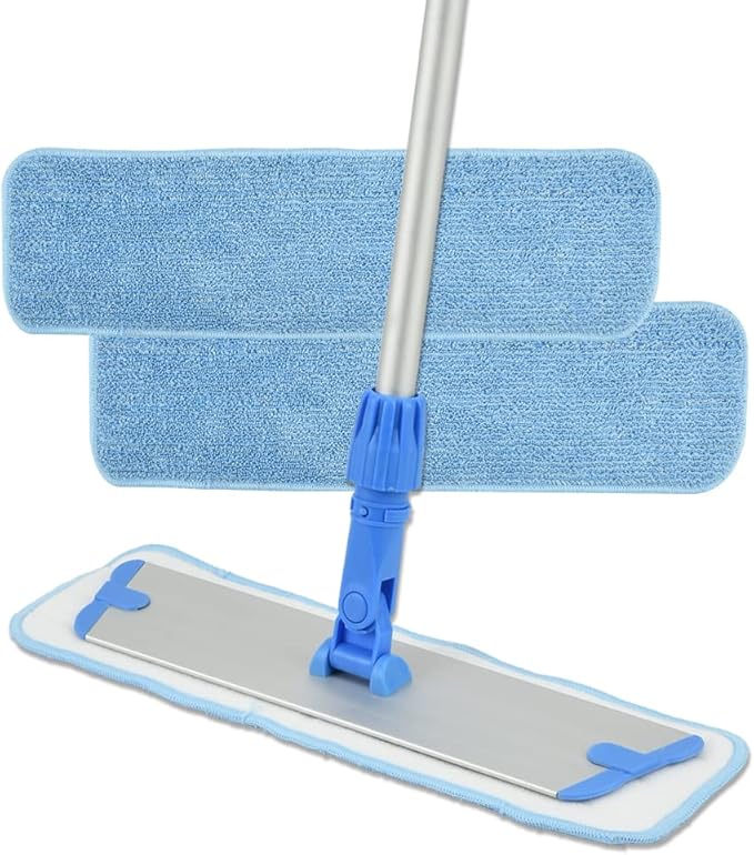 Layers 18 Inch Microfiber Mop for Floor Cleaning-Hardwood with 3 Washable Mop Pads with 59.8‘’ Extra-Long Aluminium Handle for Wet Dry Dust Household Cleaning.