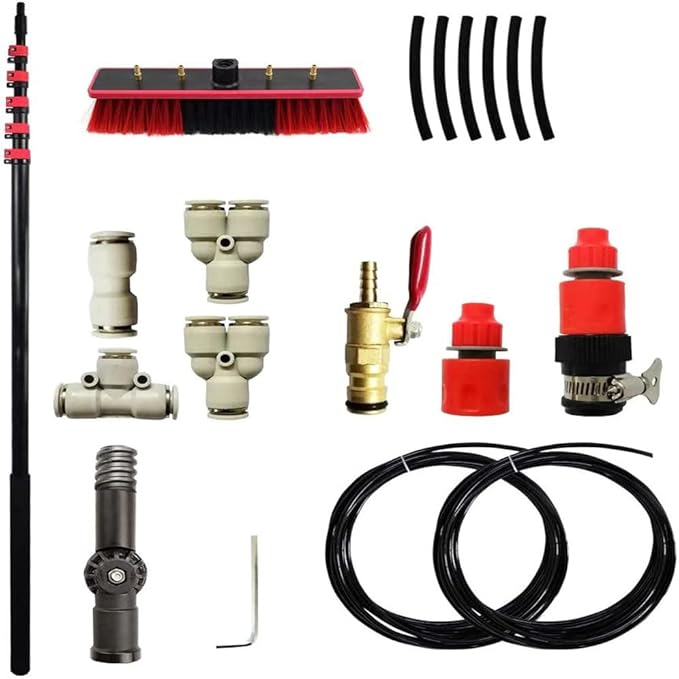 Window Cleaning BrushPhotovoltaic Panel Cleaning BrushGlass Cleaning BrushWater Fed Pole KitSolar Panel Water Spray Cleaning BrushTelescopic Window Washing Equipment20FT