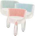 minkissy 3sets Portable Mini Dustpan and Broom Set Compact Household Cleaning Accessory for Adults Durable Plastic Dustpan and Brush for Home and Office Use