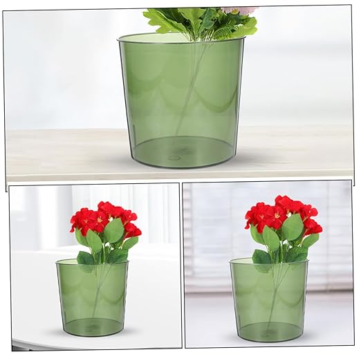 PRETYZOOM 4pcs Transparent Plastic Wastebasket Round Clear Garbage Container Bin for Home Office Bathroom Kitchen and Dorm Room and Stylish Multiuse Design