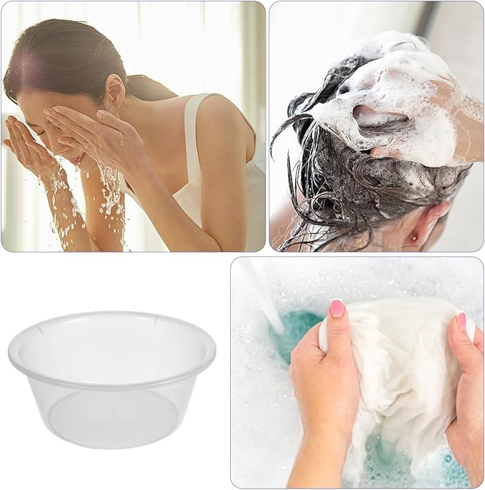 Transparent Foot Washing Basin Plastic Wash Tub 11.4 Inch Clear Basin for Home and Salon Foot Care and Face Cleaning