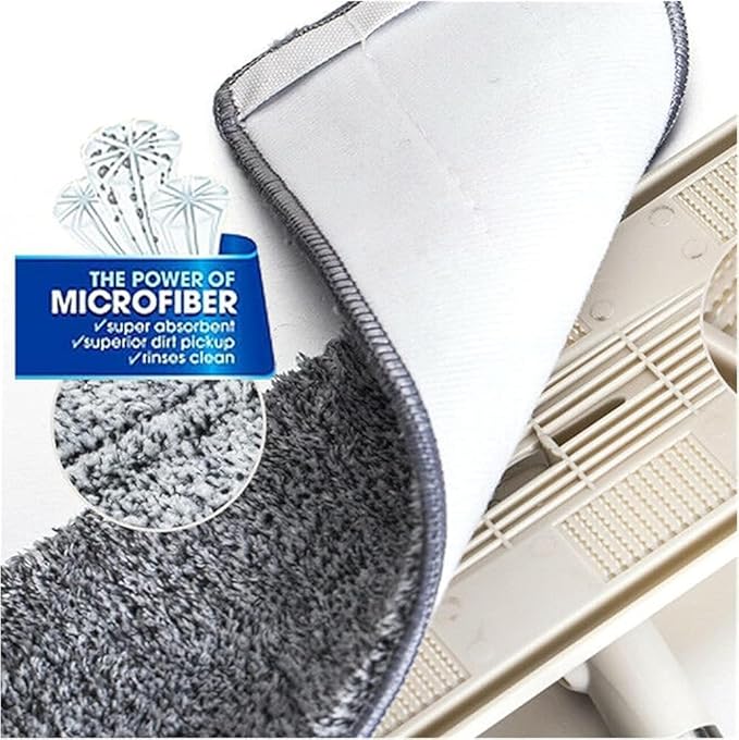 Dust Mop Cleaning Tool Set – Ideal for Home Kitchen Works on Tile Marble Hardwood &amp Carpet(Size:4pcs Mop Cloth Set)