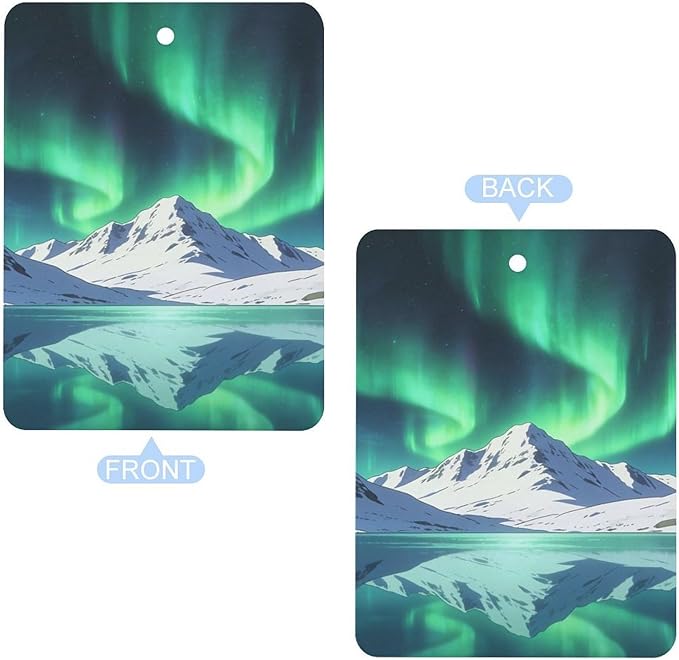 5PCS Car Air Freshener Hanging Personalized Double Sided Snow Lakes Car Fresheners Long Lasting New Cars Scents Cute Automotive Freshies for Closets Drawers (tea)