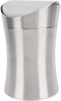 Zerodis Desk Trash Can Wastebaskets Multifunction Tabletop Dustbin Modern Garbage Container Storage Bin with Swing Lid Tiny Waste Basket for Office Home Desk Trash Can Stainless Steel
