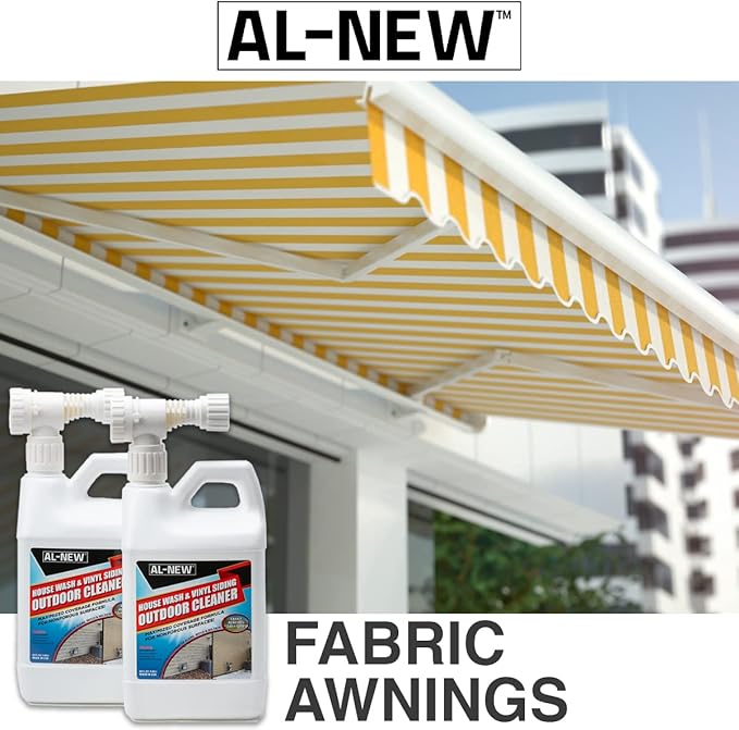 AL-NEW Outdoor Cleaner | Versatile Outdoor Cleaner 64oz Hose End Sprayer (Pack of 2) (House Wash &amp Vinyl Siding Outdoor Cleaner)