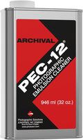 PEC-12 Photographic Emulsion Cleaner - Remove Non-Water Based Stains Grease &amp Ink from Emulsions and Bases - For Cleaning 35mm Film Photo Negative B&ampW Slide (32oz)
