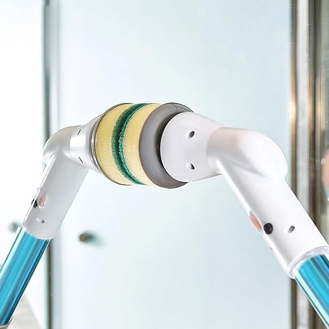 Electric Spin Scrubber Multifunctional Long Handle Power Cleaning Brush with Brush Heads for Bathtubs Tile Floors Grout Toilets