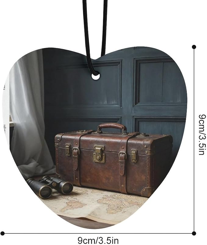 5PCS Car Air Freshener Hanging Personalized Double Sided Vintage Suitcase Car Fresheners Long Lasting New Cars Scents Cute Automotive Freshies for Closets Drawers (tea)