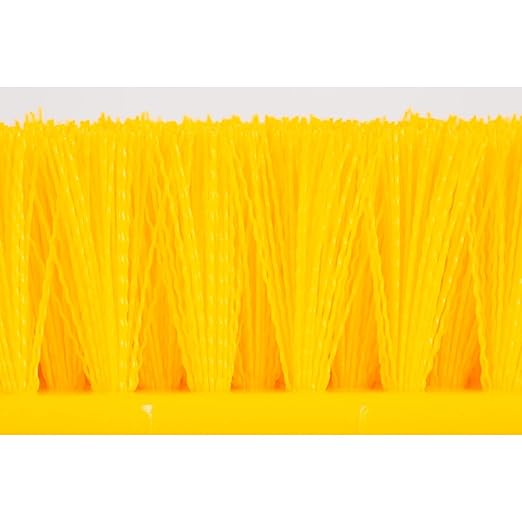 SPARTA Multi-Level Tile Scrub Brush 12 Wide Brush Head Heavy-Duty Tile Cleaning Brush with End Bristles for Commercial Tiles Tubs and Floor Plastic 12 Inches Yellow (Pack of 12)