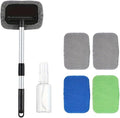 Extendable car Window Cleaner Upgraded with a Large Head and 4 Microfiber Pads Suitable for car interiors and Home Windows.