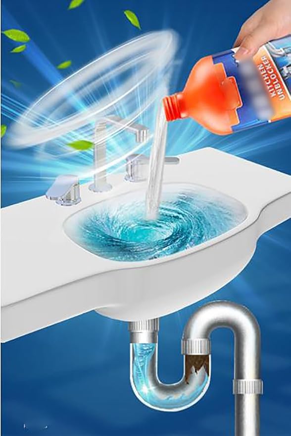 Dredging Agent Kitchen Unblocker Pipeline Dredging Agent Foaming Lemon Drain Cleaner Powerful Pipe Dredging Agent Pipe Unclogging Dissolving Agent for Kitchen Sink Drain (3)