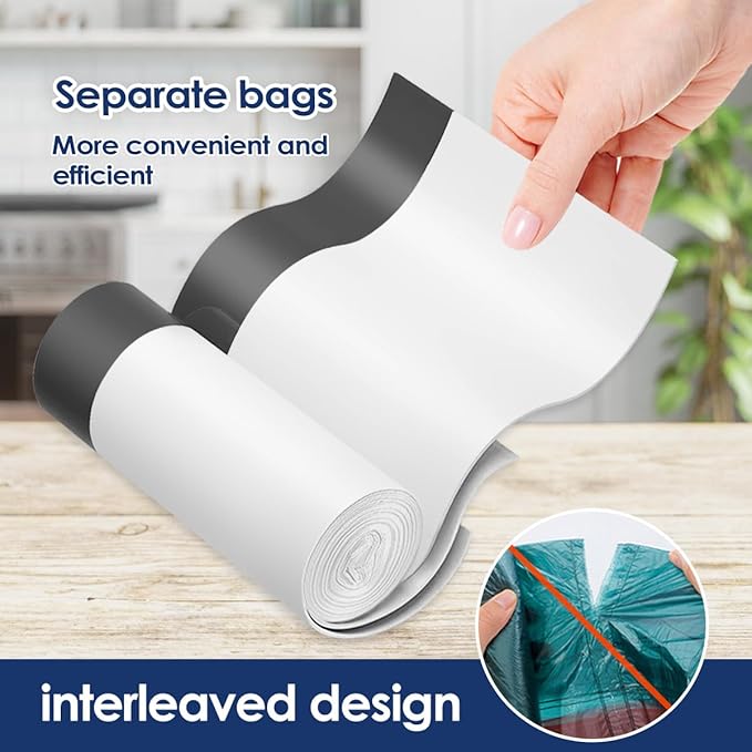 20 Gallon Large Drawstring Trash Bags 200 Counts Fit 20-21 Gal Trash Can Heavy Duty Tall Kitchen Garbage Liners Large Trash Bags Size Chart for Home/Office Outdoor Lawn &amp Leaf Bags White