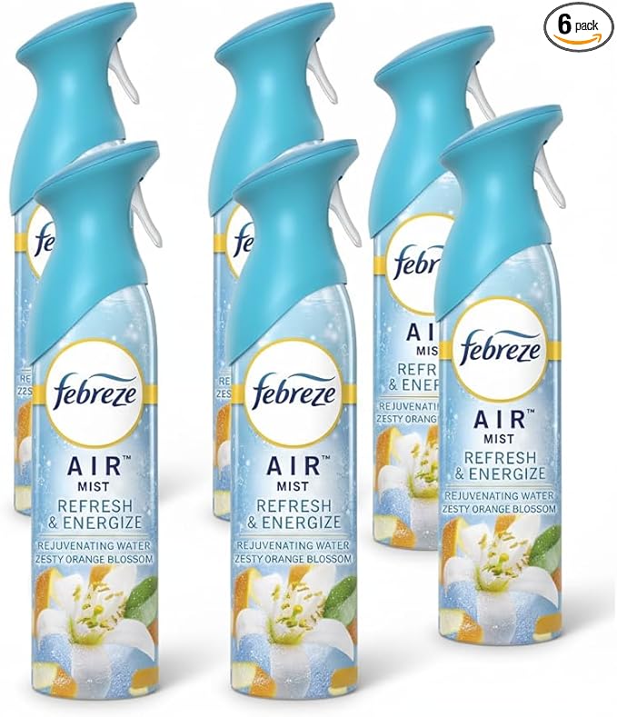Febreez Air Freshener Spray Odor-Fighting Room Spray 8.8oz 6 pack (Refresh &amp Energize)